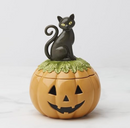 Pote de doces coberto com tema de Halloween assombrado