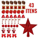 Kit 43 Enfeites Para Árvores De Natal Decoração Estrela Bolinha