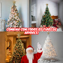 Estrela 24cm Brilhante Aramada Com Glitter Para Árvore De Natal Metalizado