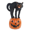 🎃 Decoração Blow Mold Gato Preto e Abóbora Jack-o'-Lantern – 33 cm
