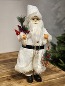 PAPAI NOEL EM PÉ BRANCO COM CARDEAL 60CM