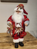 PAPAI NOEL DELUXY VERMELHO COM CÍLIOS e OCULOS 50CM